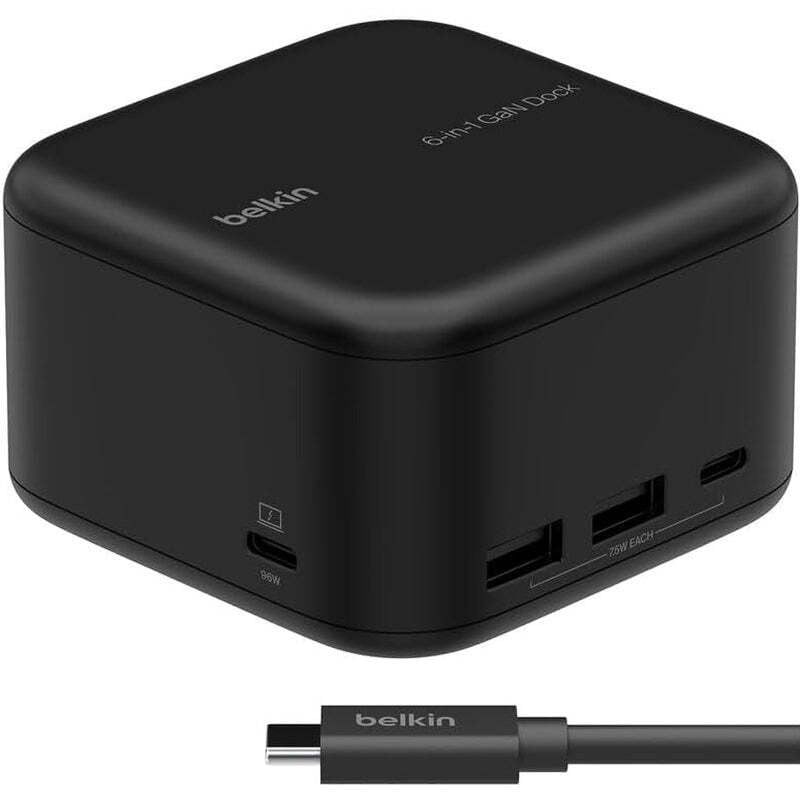 Belkin CONNECT USB-C 6-in-1 Core GaN (130W) 96W PD Hub INC018vfBK