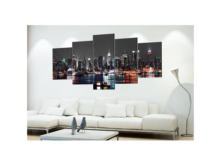 Tableau déco Grey sky Bois manufacturé / Tissu Gris 100 x 50cm
