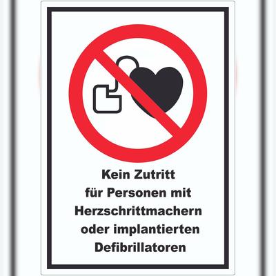 HB-Druck Kein Zutritt für Personen mit Herzschrittmachern oder implantierten Defibrillatoren Aufkleber A2 (420x594mm)