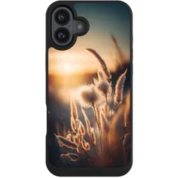 Nivocase Handyhülle für Apple iPhone 16 Plus Hülle NIVOpure Case Schwarz Natur Sonne Pampasgras (Apple iPhone 16 Plus), Smartphone Hülle, Schwarz