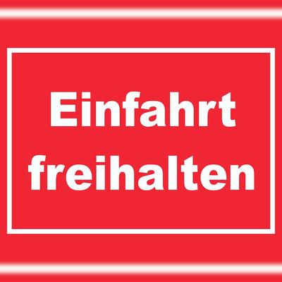 HB-Druck Einfahrt freihalten Schild weiß-rot A2 (420x594mm)