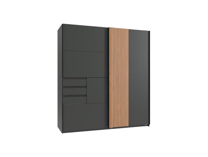 Kleiderschrank Nisan Eiche/graphit Holzwerkstoff B 180 cm - Kleiderschrank