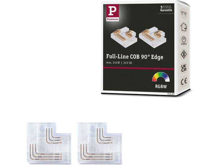 PAULMANN Kabelverbinder-Sortiment MaxLED LED Strip Full-Line COB Edge 0,02m max. 144W RGBW , silber (silberfarben), B:21mm H:3,6mm, Kabelverbinder, Farbwechsler, Farbsteuerung, Kabelverbinder-Sortiment