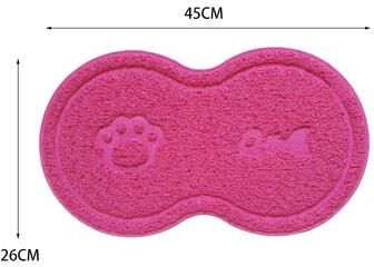 Uplift Essentials Non Slip Waterproof Pet Food Placement & Litter Mat rose Red