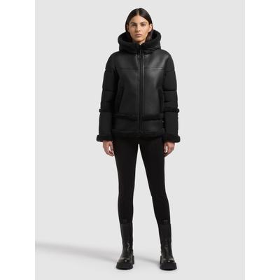 Winterjacke KHUJO "LEXYA", Damen, Gr. L, schwarz, Web, 100% Polyester, unifarben, regular fit hüftlang, eingesetzt, Jacken Winterjacke