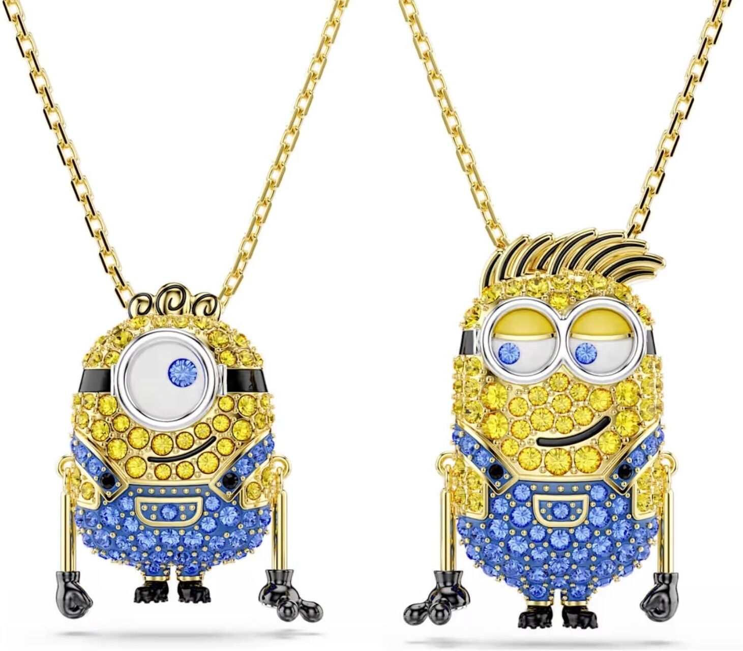 Swarovski Minions James and Henry -riipukset, keltakullattu ja eriväriset