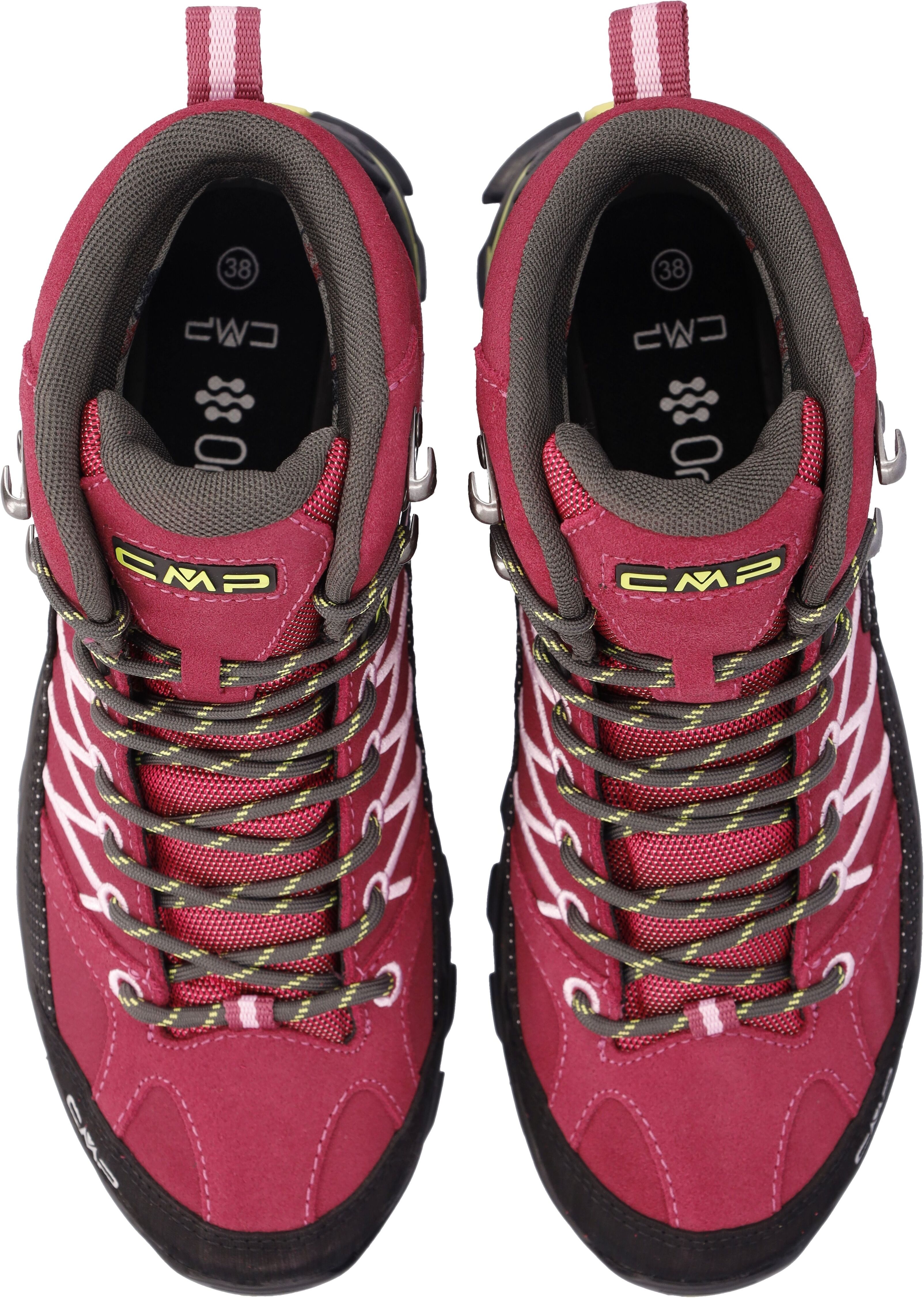 Wanderschuh CMP "RIGEL MID WMN WP TREKKING SHOES", Damen, Gr. 36, Synthetik, rot (peony, apple), Leder, Schuhe Wanderschuh, wasserdicht peony, apple 36, Synthetik