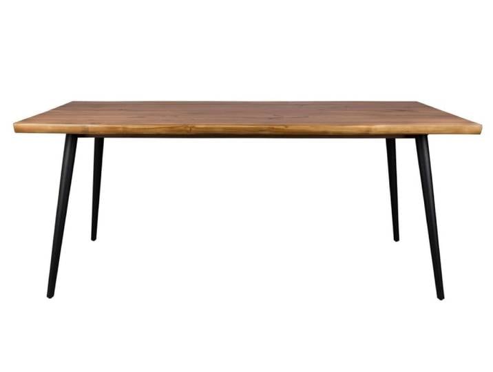 Table repas en bois et acier finition Noyer
