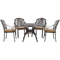 GARTENMÖBEL SET 4-Sitzer Aluminium dunkelbraun Salento