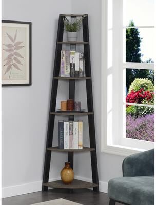 Convenience Concepts Newport 5 Tier Corner Bookshelf