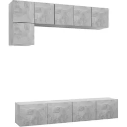 Helloshop26 - 5-teiliges Möbelset bestehend aus Kleiderschrank Sideboard TV-Schrank und Fernseher für Wohnzimmer Schlafzimmer Lounge 02_0024891