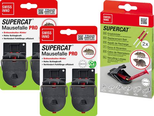 Swissinno SuperCat PRO+SuperCat Bait SC01 Mausefalle Funktionsart Lockstoff 1 Set