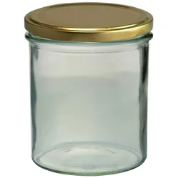 48er Set Sturzglas 350 ml Marmeladenglas Einmachglas Einweckglas To 82 goldener Deckel incl. Diamant-Zucker Gelierzauber Rezeptheft