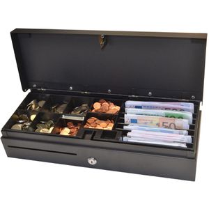 APG ECD460 Kassenschublade, 46 x 17 cm, 6 Schein- und 8 Münzfächer, elektrisch über RJ11