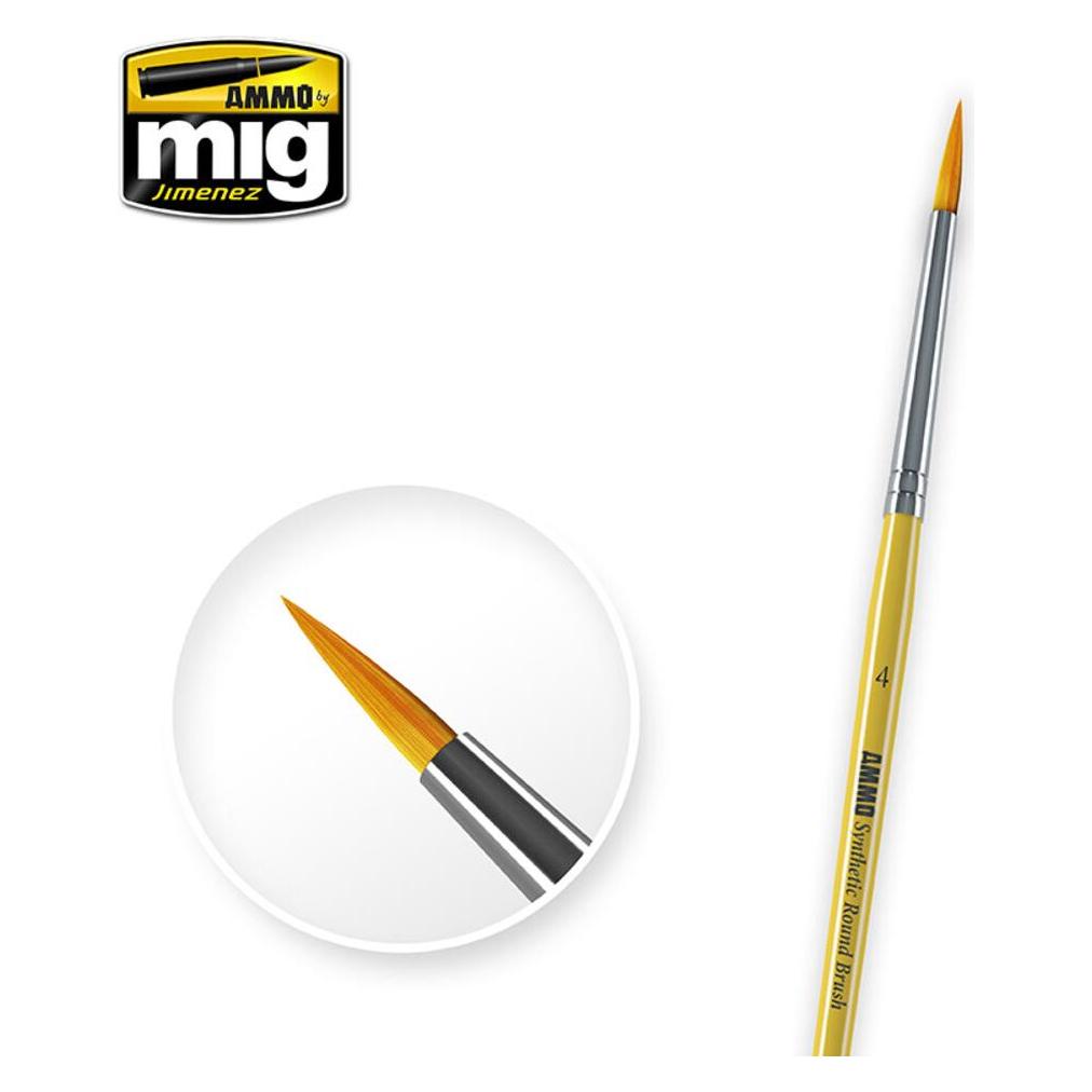AMMO by MIG Jimenez AMMO MIG-8615 4 Syntetic Round Brush, Multicolour (A.MIG-8615)