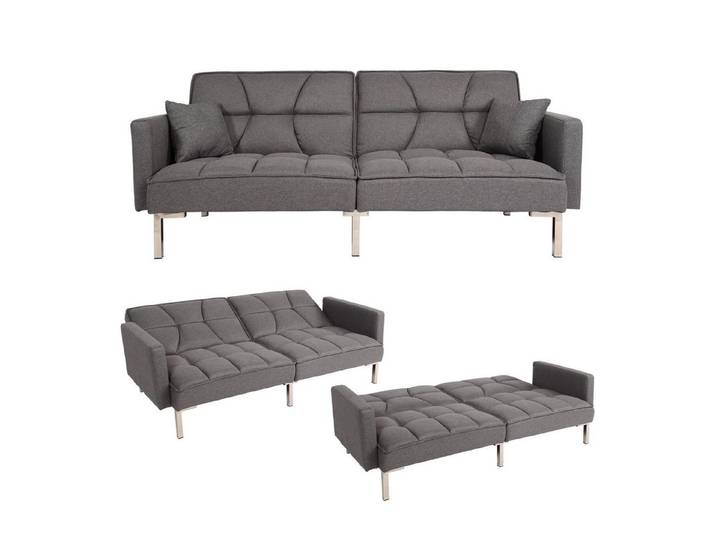 MCW Schlafsofa MCW-K65, Inklusive 2 Kissen Dekorative Ziernaht, Maximale Belastbarkeit: 250 kg