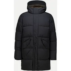 Pufferjacke mit Kapuze und hohem Kragen Schwarz L