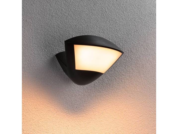 Paulmann Smart Sensoraußenwandlampe Skyla anthrazit CCT IP44 Skyla, dimmbar, schwarz, Aluminium, Modern