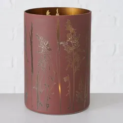Windlicht Gräser 20cm rot