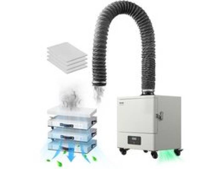 VEVOR Schweißrauchabsauger, 459 m³/h Lötrauchabsorber mit 280-W-Motor, 4-stufigem Filter, 10-Gang- & Fernbedienungs-Rauchreiniger zum Löten, Gravieren, Heimwerkerschweißen