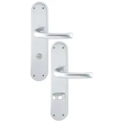Hoppe, Türgriff + Türgarnitur, Langschildgarnitur WC 11545185 Tokyo 1710/3334 Lochabstand 72 mm silber (Türgarnitur)