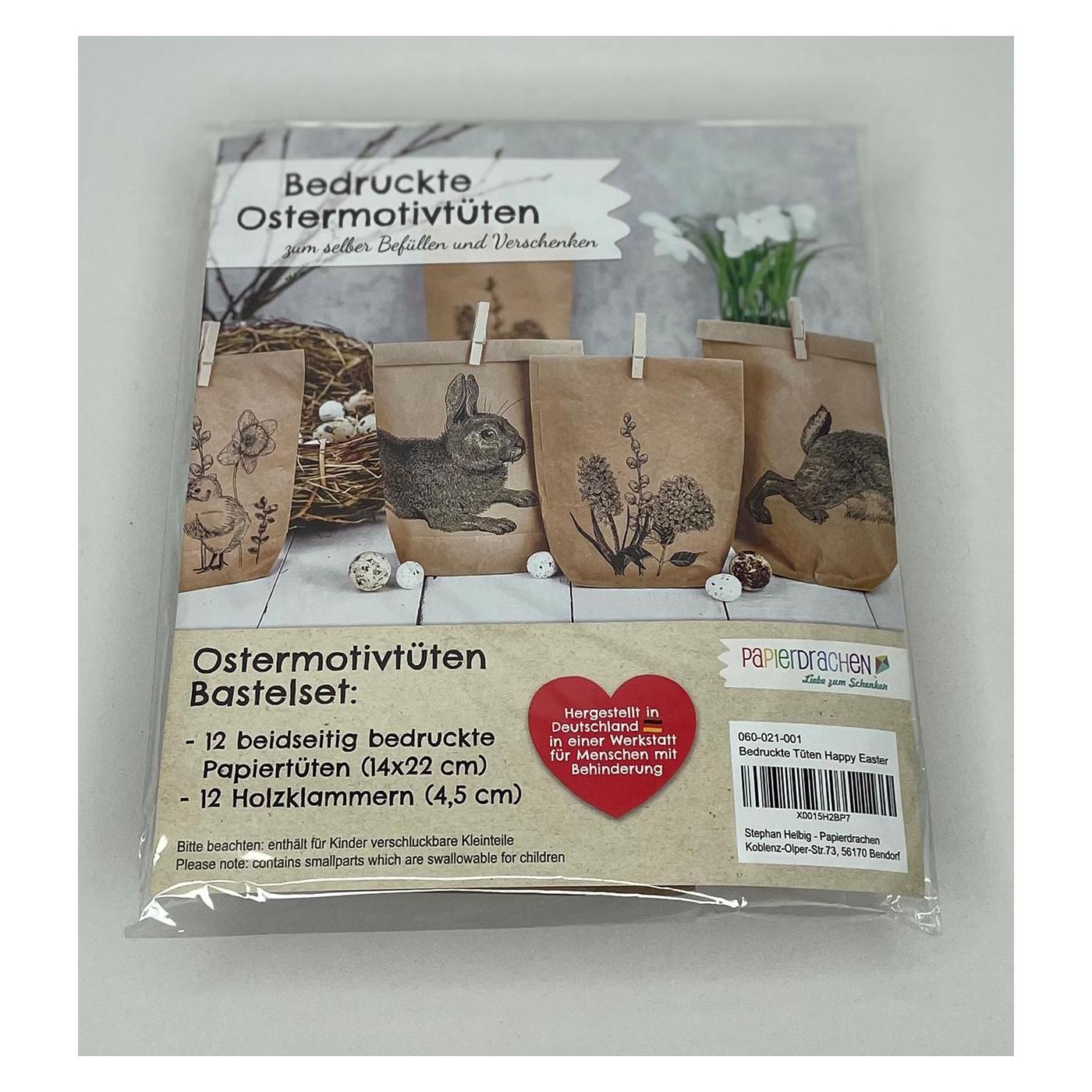 Papierdrachen Bedrucktes Oster Tütenset - Vintage (12x) (B060-021-001)