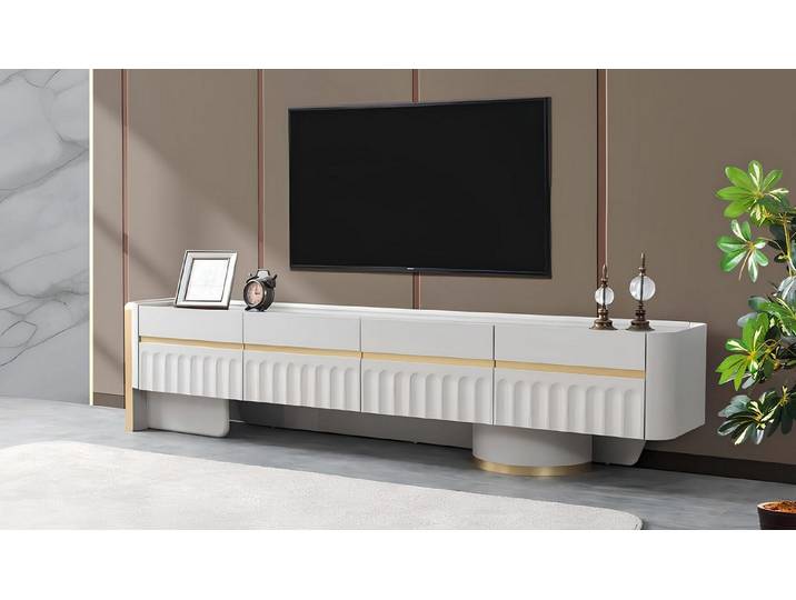 JVmoebel TV-Schrank Moderne Wohnwand in Holzoptik mit Stauraum für TV und Geräte (TV Ständer) Made in Europa