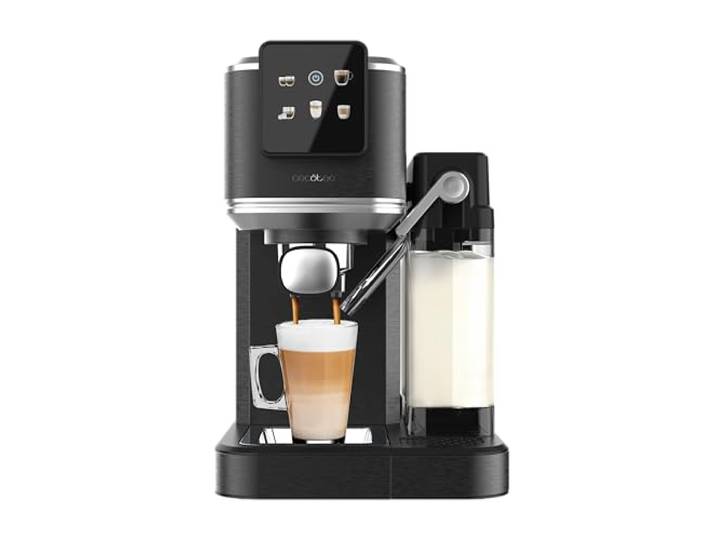 Cecotec Cafetières Express Semi-automatiques Cafelizzia ColdBrew Latte. 1350W\, 20 Bars\, ColdBrew\, Écran Tactile Couleur\, Réservoir d'Eau 1\,2L et 1000ml Lait\, Chauffe-tasses\, Double Bras\, Amovible