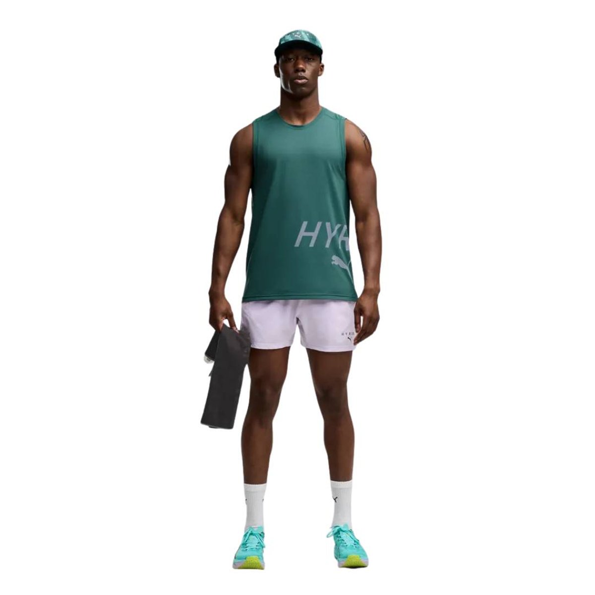 Calção Puma x Hyrox Pwrmode 5" Roxo Verde, Tamanho XS. Homem