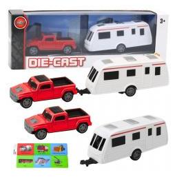Lean Toys Lean Metall-Autobausatz Mit Camper-Anhänger Rot (67992456)