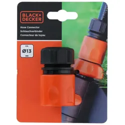Black+Decker Schlauchverbinder Schnell 1/2'' - Ohne Wasserstopp - Kompakt