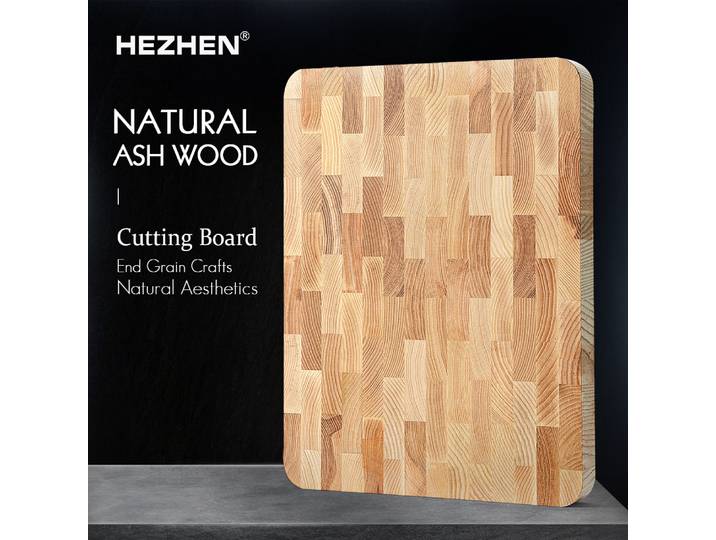 HEZHEN – planche à découper en bois de frêne, peut être placée, plateau d'épissure en bois massif, planche à découper de cuisine, plateau alimentaire, planche de drainage des pieds