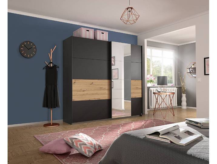 Schwebetürenschrank Boston Extra 226cm Grau