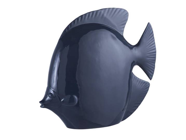 Dekofigur Fisch aus Keramik, blau