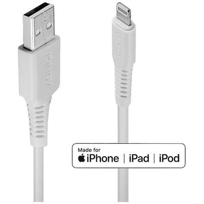 LINDY USB-Kabel USB 2.0 USB-A Stecker, Apple Lightning Stecker 1.00 m Weiß 31326