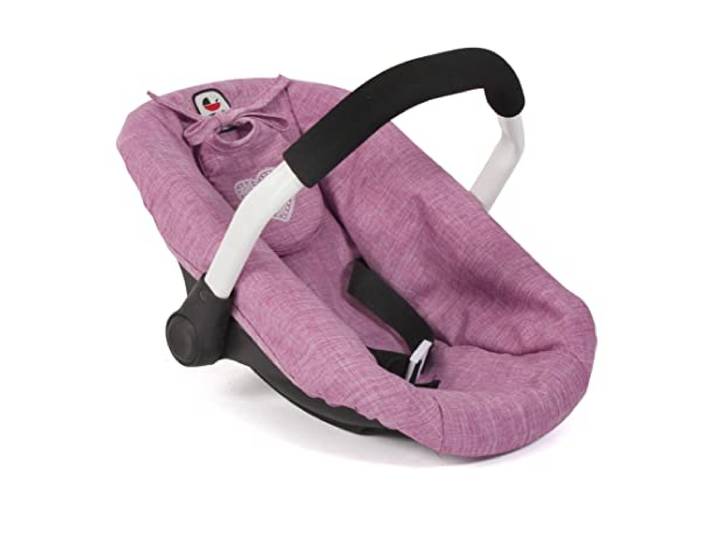Bayer Chic 2000 - Poppenautostoel voor baby-poppen, poppendrager, poppenaccessoires, jeans roze