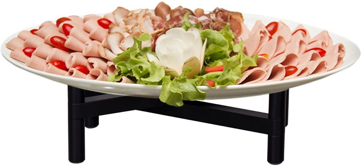 GGM Gastro (3 stuks) Buffetstandaard - zwart gecoat RVS - 210x210mm - Hoogte: 70mm zwart