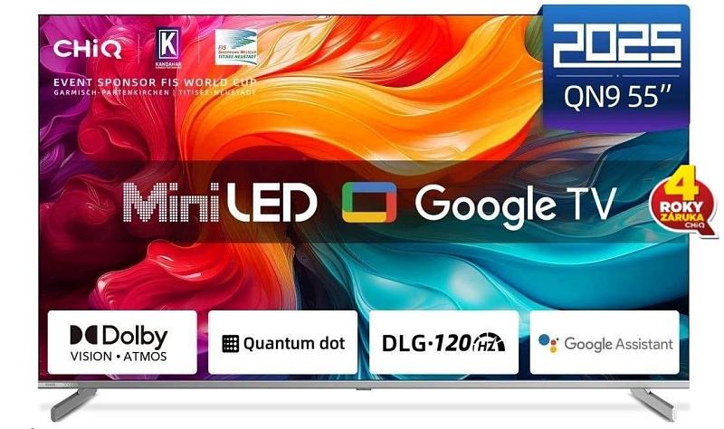 CHiQ M55QN9V, 139,7 cm (55"), 3840 x 2160 Pixel, QLED, Smart-TV, WLAN, Grau