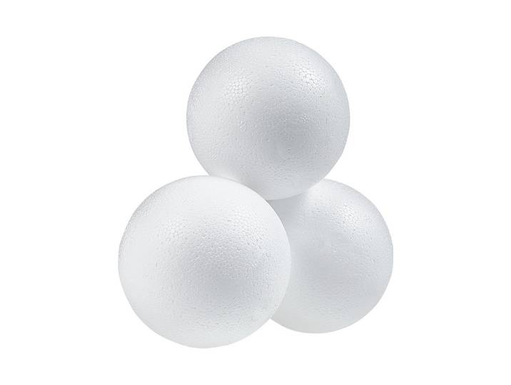 Glorex Styroporkugel Weiss 8 cm 3 Stück