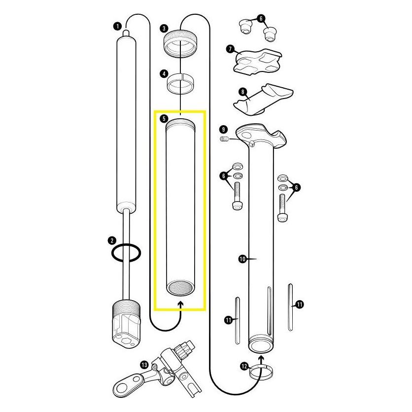 Crankbrothers Highline 3 Body 2-Keyway Körper, 31.6mm, 125mm, 421mm Länge (31.60 mm) (40083852)