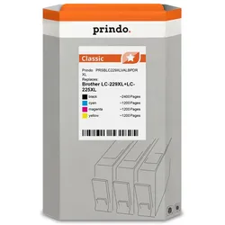 Prindo, Druckerpatrone, kompatibel mit Brother LC-229XL+LC-225XL  ///