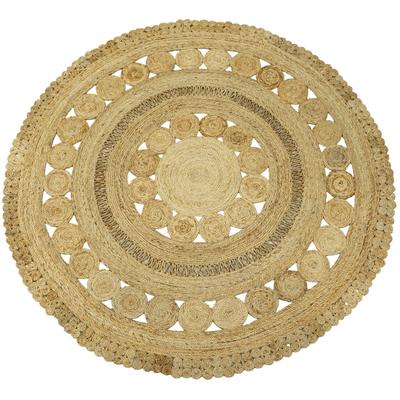 Sisalteppich CARPETFINE "Juteteppich Finn", beige (natur), H:13mm Ø:120cm, Jute, Teppiche, Sisalteppich, natürliches Pflanzenmaterial von Hand gewebt, Boho Style
