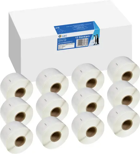 G&G Etiketten Kompatibel ersetzt DYMO 99012, S0722400 36 x 89mm Thermodirekt Papier Weiß 3120 St. Permanent haftend