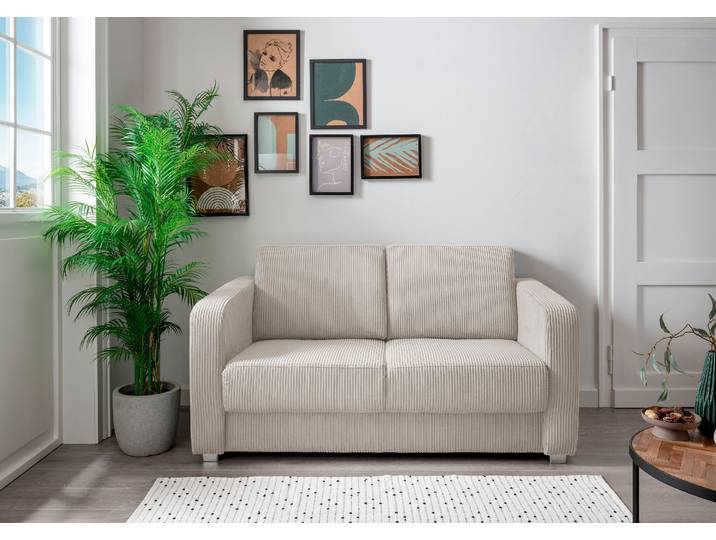 Schlafsofa, Beige, 159x87 cm, 100% Polyester, Mit 2 Einzelauszügen, Klassisch, Inosign