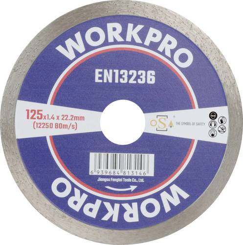 WorkPro GSOSCR-2 Diamanttrennscheibe 125mm 1 St. Keramik, Porzellan, Marmor, Mauerwerk, Glas, Kalkstein, Granit, Naturstein