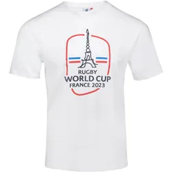 Sportfolio, Herren, Sportshirt, t-hirt rugby weltmeiterchaft von frankreich 2023 eiffelturm (S), Weiss