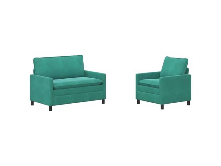 hliofuir Sofa Set 2-Teilig Türkis Samt Couch Garnitur Metallrahmen Elegante Samtpolsterung mit Metallgestell für Wohnzimmer und Gästebereich. Abnehmbare Bezüge erleichtern die Pflege.