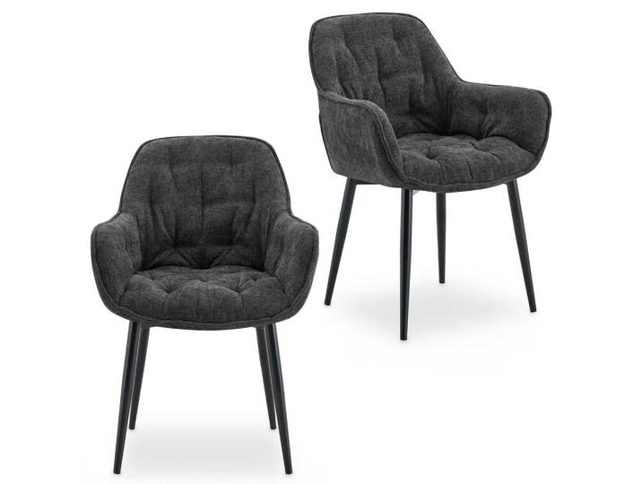 Idimex Esszimmerstühle Arden 2er-Set grau, Grau, Mode, 47x81x60 cm, Esszimmer, Stühle