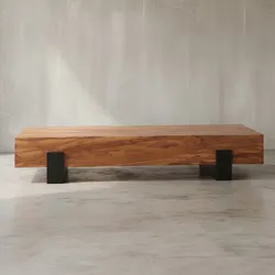 KADIMA DESIGN Holz-Sofatisch Sheesham, Puristisches, modernes Design, handgefertigt & robust, Schutzlackversiegelte Oberfläche