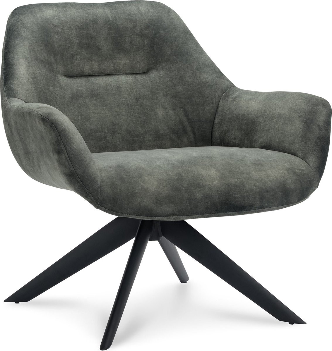 Icon Living Fauteuil Vico Velours Adore Hunter met Zwarte Poot
